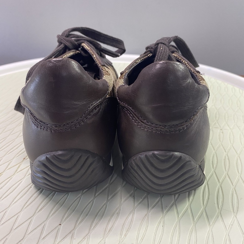 COACH Farah Womens Casual Leather Shoes Nappa Sig C‎ brown Khaki US Sz.6B EUC - Picture 5 of 13